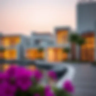 Modern architecture of waterfront villas in Umm Al Quwain Marina