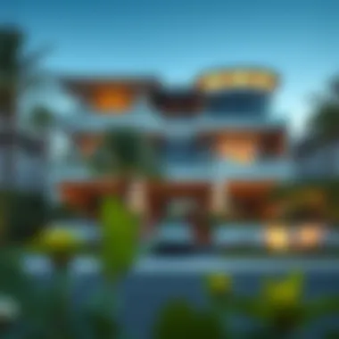 Luxurious villa in Umm Suqeim showcasing modern architecture and lush landscaping