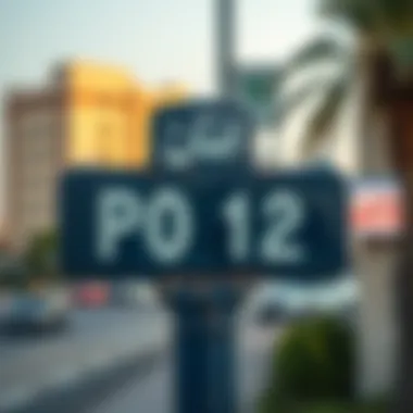 Postal code signage in Sharjah