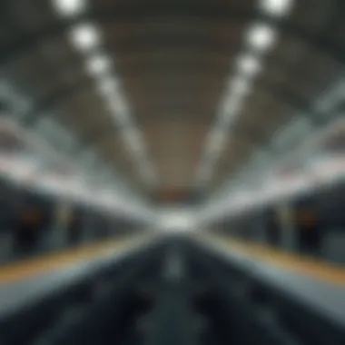 Interior design of the Dubai Mall Metro Station featuring spacious platforms