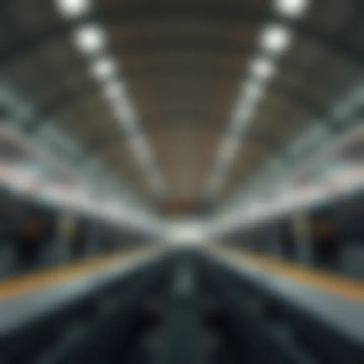 Interior design of the Dubai Mall Metro Station featuring spacious platforms