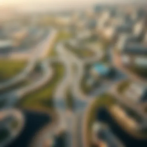 Aerial view of the Yas Cycle Track showcasing its winding paths