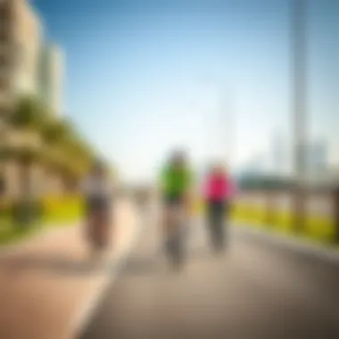Cycling Enthusiasts on the Track Cyclists enjoying a sunny day on the Yas Cycle Track