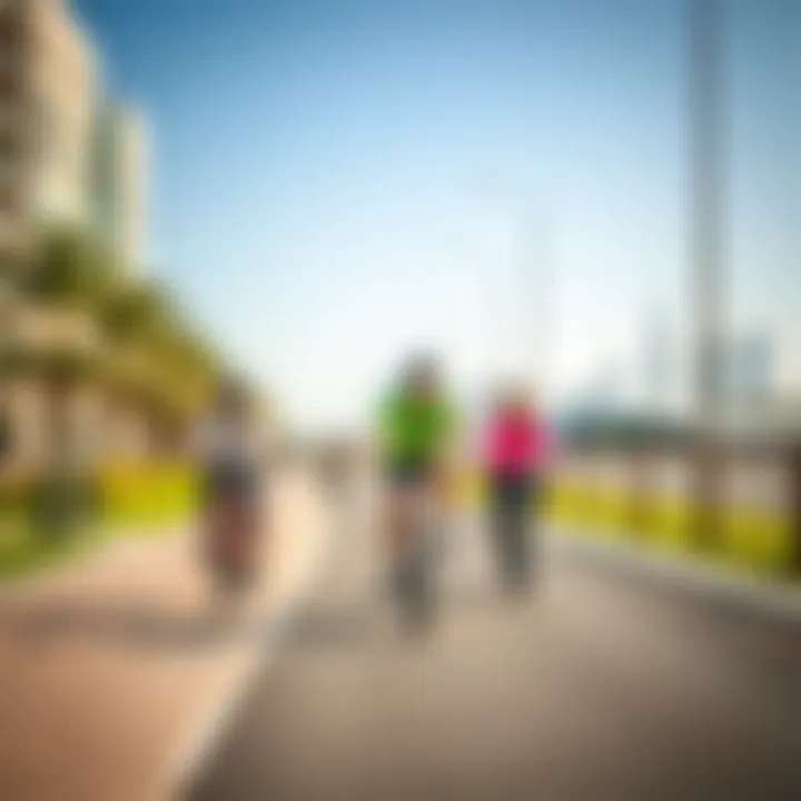 Cycling Enthusiasts on the Track Cyclists enjoying a sunny day on the Yas Cycle Track
